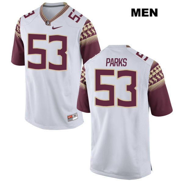 Men's NCAA Nike Florida State Seminoles #53 Jalen Parks College White Stitched Authentic Football Jersey AIO5869SP